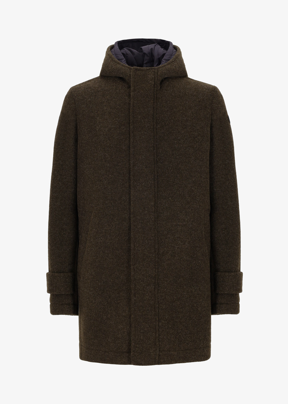 Valentino Parka aus Micro Ribbed Technical Cotton mit Abnehmbarer Kapuze