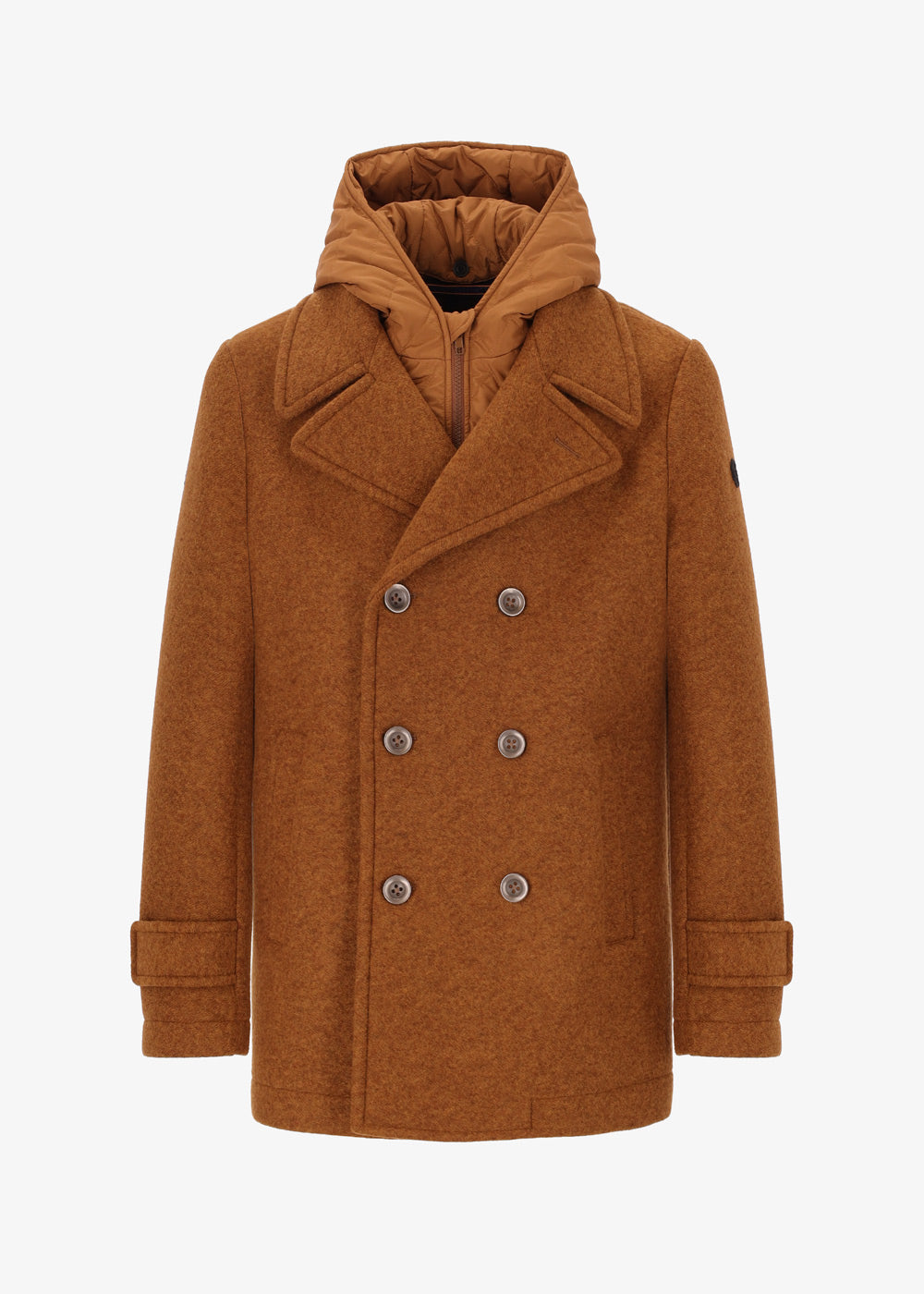 Peacoat Carlos in Lana Cotta Stretch con Cappuccio Rimovibile