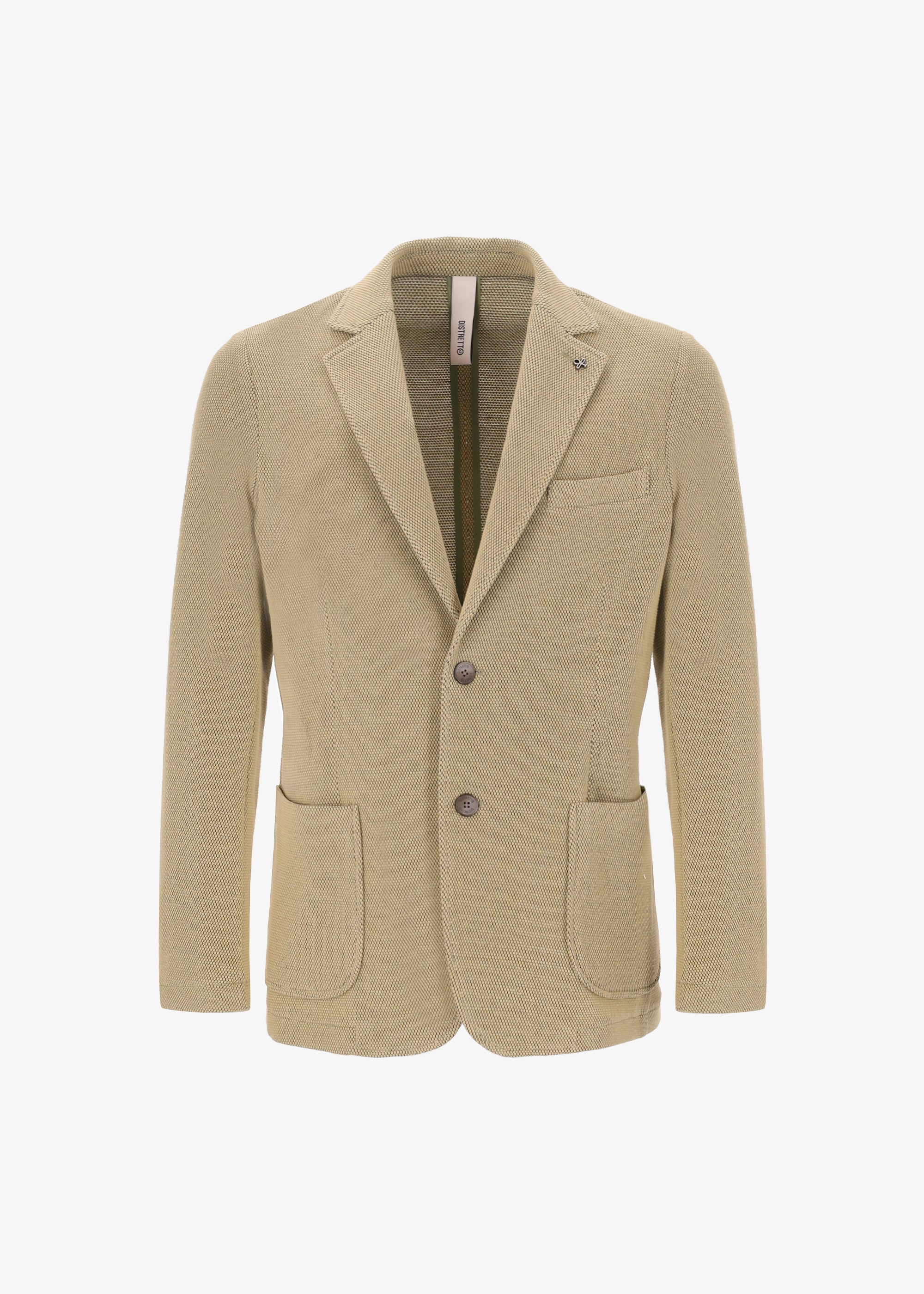 Polka Dot Textured Cotton Jacket Clay